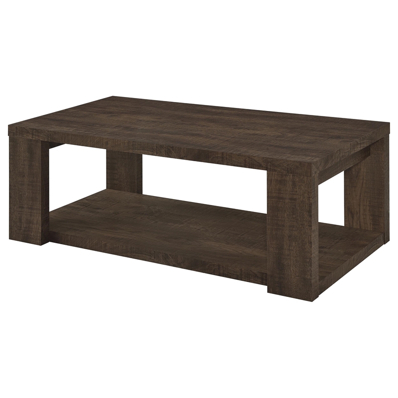 Pemberly Row 3-Piece Engineered Wood Table Set with Open Shelves in Brown