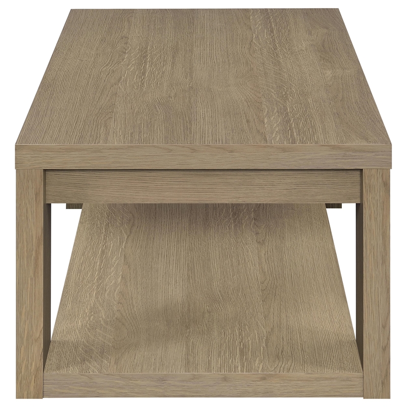 Pemberly Row 3-Piece Engineered Wood Table Set with Open Shelves in Latte