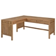 Pemberly Row Lift Top L-shape Engineered Wood Writing Desk in Brown