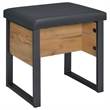 Pemberly Row Engineered Wood Vanity Set with Mirror and Stool in Brown