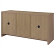 Pemberly Row 3-Drawer Fluted Accent Storage Cabinet Console in Latte