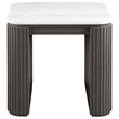 Pemberly Row 3-Piece Square Marble Top Coffee and End Table Set in Charcoal