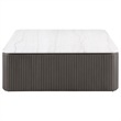 Pemberly Row 3-Piece Square Marble Top Coffee and End Table Set in Charcoal