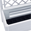 Pemberly Row Rectangular UV-Resistant Garden Planter with Trellis in White
