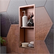 Pemberly Row Copper PVD Stainless Steel Shower Niche with Double Shelves