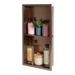 Pemberly Row Copper PVD Stainless Steel Shower Niche with Double Shelves