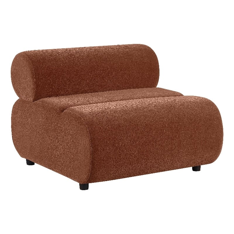 Pemberly Row Velvet Upholstered Armless Chair with Back in Rust