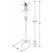Pemberly Row 12 Hook Freestanding Metal Coat Rack and Hanger in Black
