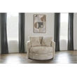 Pemberly Row Faux Fur Swivel Barrel Accent Chair with Oversized Design