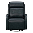 Pemberly Row Leather Power Swivel Glider Recliner in Midnight Blue