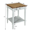 Pemberly Row End Table with Drawer and Shelf in Driftwood and White