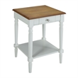 Pemberly Row End Table with Drawer and Shelf in Driftwood and White
