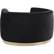 Pemberly Row Velvet Accent Chair in Black with Gold Base