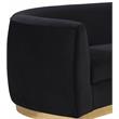 Pemberly Row Velvet Accent Chair in Black with Gold Base