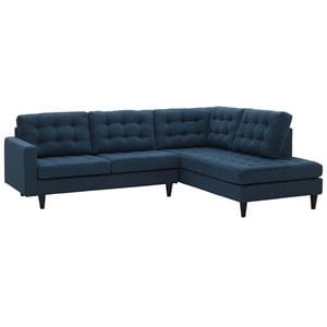 Pemberly Row Fabric Upholstered Right-Facing Sectional in Azure