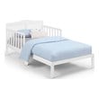 Pemberly Row Birdie Contemporary Toddler Bed with Safety Rails in White