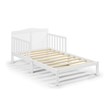 Pemberly Row Birdie Contemporary Toddler Bed with Safety Rails in White