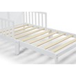 Pemberly Row Birdie Contemporary Toddler Bed with Safety Rails in White