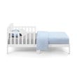 Pemberly Row Birdie Contemporary Toddler Bed with Safety Rails in White