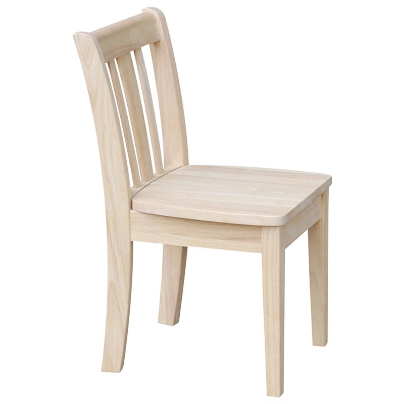 Pemberly Row Unfinished Kids Chair (Set of 2) in Solid Wood