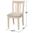 Pemberly Row Unfinished Kids Chair (Set of 2) in Solid Wood