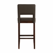 Pemberly Row Faux Leather Bar Stool in Brown with Espresso Wood Finish