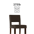 Pemberly Row Faux Leather Bar Stool in Brown with Espresso Wood Finish