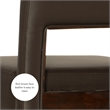 Pemberly Row Faux Leather Bar Stool in Brown with Espresso Wood Finish