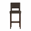 Pemberly Row Faux Leather Bar Stool in Brown with Espresso Wood Finish