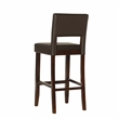 Pemberly Row Faux Leather Bar Stool in Brown with Espresso Wood Finish