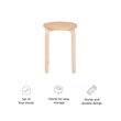 Pemberly Row Bentwood Round Stacking Wood Stools in Natural Finish (Set of 4)