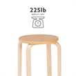 Pemberly Row Bentwood Round Stacking Wood Stools in Natural Finish (Set of 4)