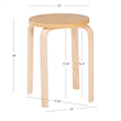 Pemberly Row Bentwood Round Stacking Wood Stools in Natural Finish (Set of 4)