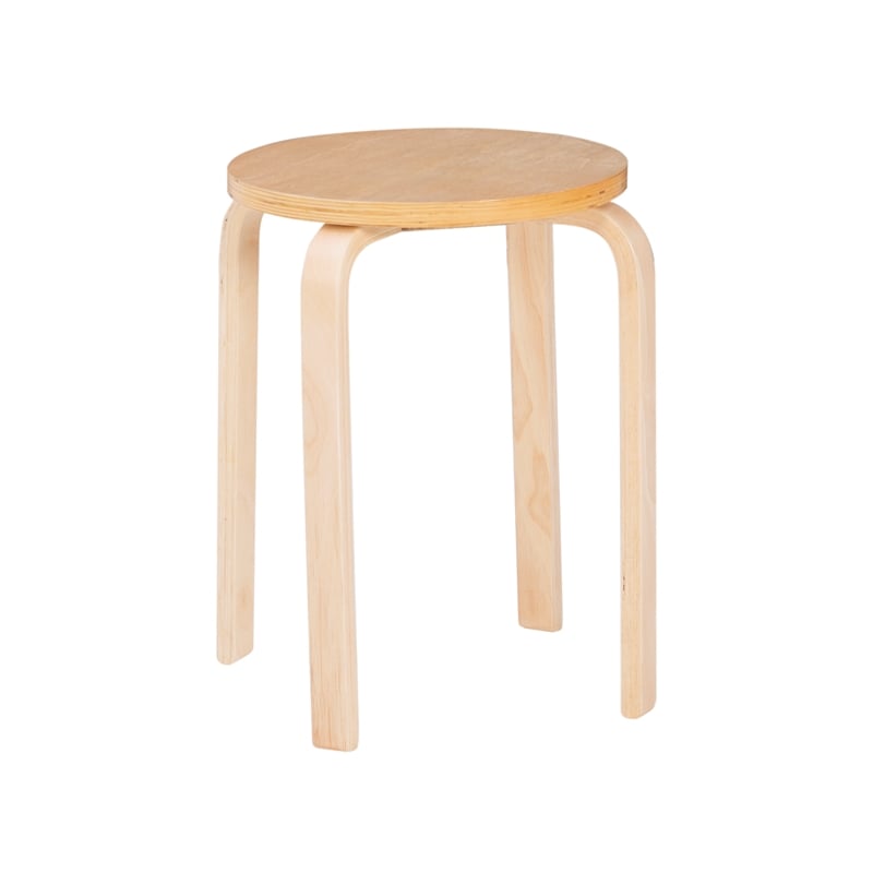 Pemberly Row Bentwood Round Stacking Wood Stools in Natural Finish (Set of 4)