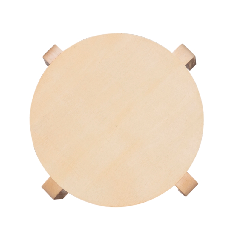 Pemberly Row Bentwood Round Stacking Wood Stools in Natural Finish (Set of 4)