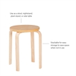 Pemberly Row Bentwood Round Stacking Wood Stools in Natural Finish (Set of 4)