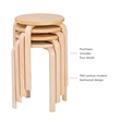 Pemberly Row Bentwood Round Stacking Wood Stools in Natural Finish (Set of 4)