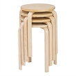 Pemberly Row Bentwood Round Stacking Wood Stools in Natural Finish (Set of 4)
