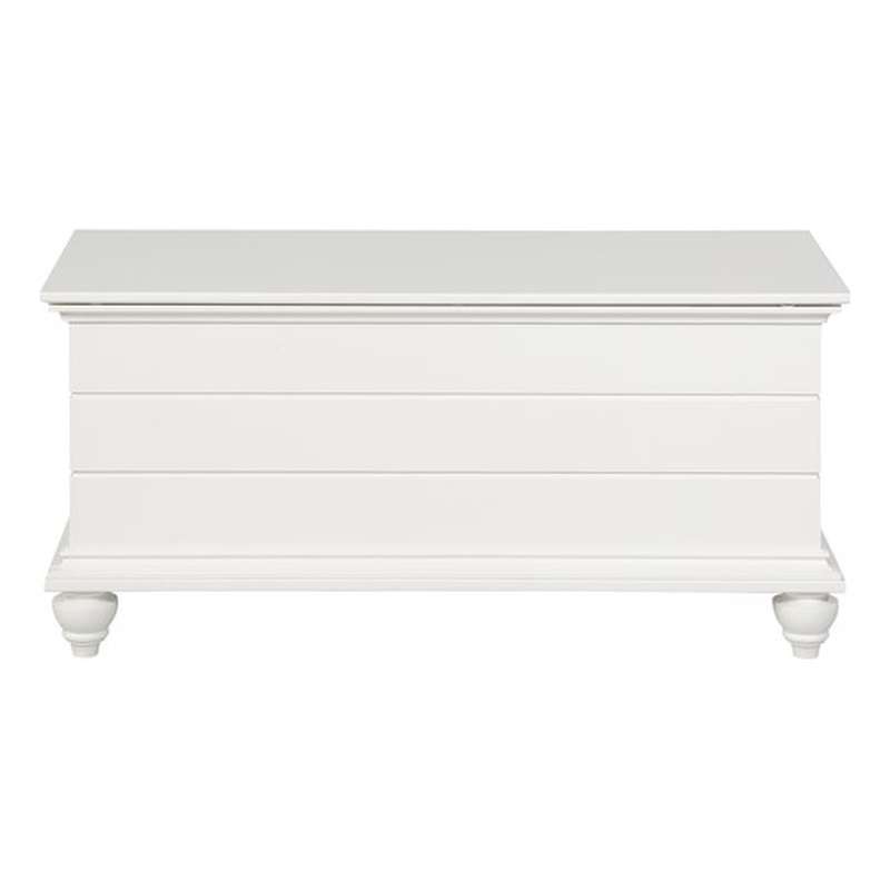 Pemberly Row Cedar Lined Storage Chest Faux Plank Details in White