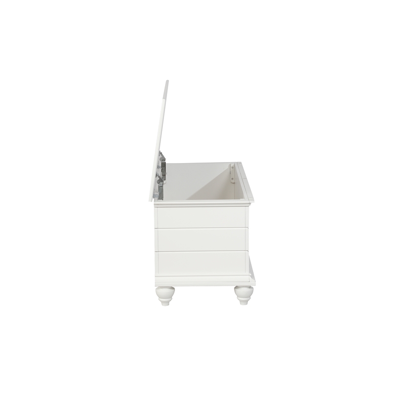 Pemberly Row Cedar Lined Storage Chest Faux Plank Details in White