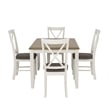 Pemberly Row 5 Piece Upholstered Dining Set Wood Taupe and White