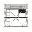 Pemberly Row Metal Twin Loft Bed with Desk in Pewter Finish