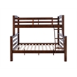 Pemberly Row Twin Over Full Wood Bunk Bed with Ladder in Espresso