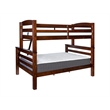 Pemberly Row Twin Over Full Wood Bunk Bed with Ladder in Espresso