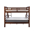 Pemberly Row Twin Over Full Wood Bunk Bed with Ladder in Espresso