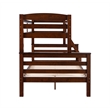 Pemberly Row Twin Over Full Wood Bunk Bed with Ladder in Espresso