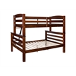 Pemberly Row Twin Over Full Wood Bunk Bed with Ladder in Espresso