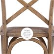 Pemberly Row Set of 2 X-Back Bentwood Dining Chairs in Gray Washed Wood