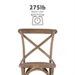 Pemberly Row Set of 2 X-Back Bentwood Dining Chairs in Gray Washed Wood