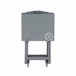 Pemberly Row 5 Pc Tray Table Set with Compass Design in Gray Wood